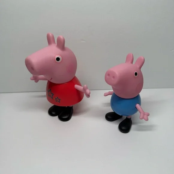 Peppa Pig Large Action Figures 5” Peppa & 4” George Hasbro Lot of 2 Jumbo Toys - Picture 1 of 6